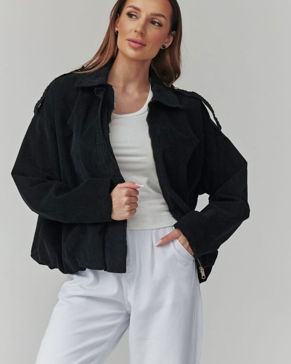 Corduroy Bomber Jacket Black