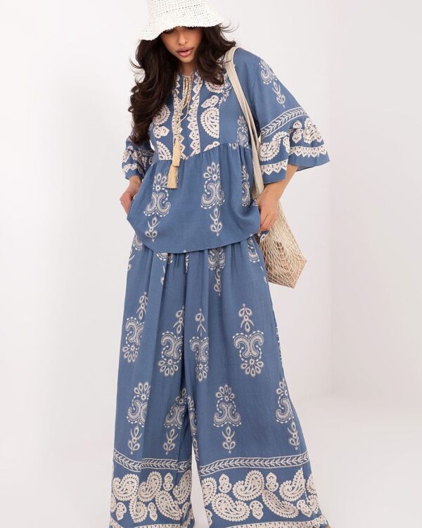 Boho Printed Trousers Blue